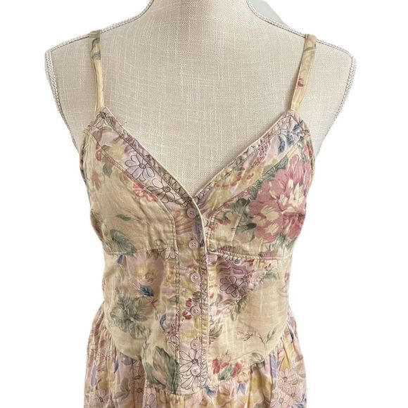 ANTHROPOLOGIE Staring At Stars Boho Vintage Look Smocked Dress Floral Medium - Picture 3 of 7
